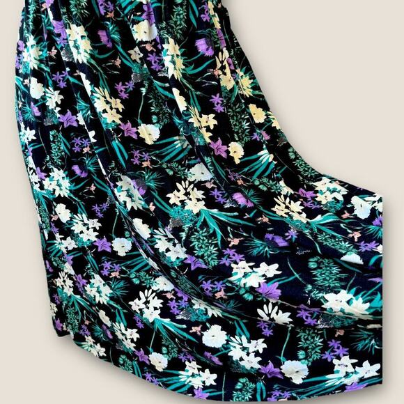 Ellos Floral Sleeveless Strappy Smocked Bodice Tank Sun Dress Plus Size 2X 26/28 - Picture 6 of 13